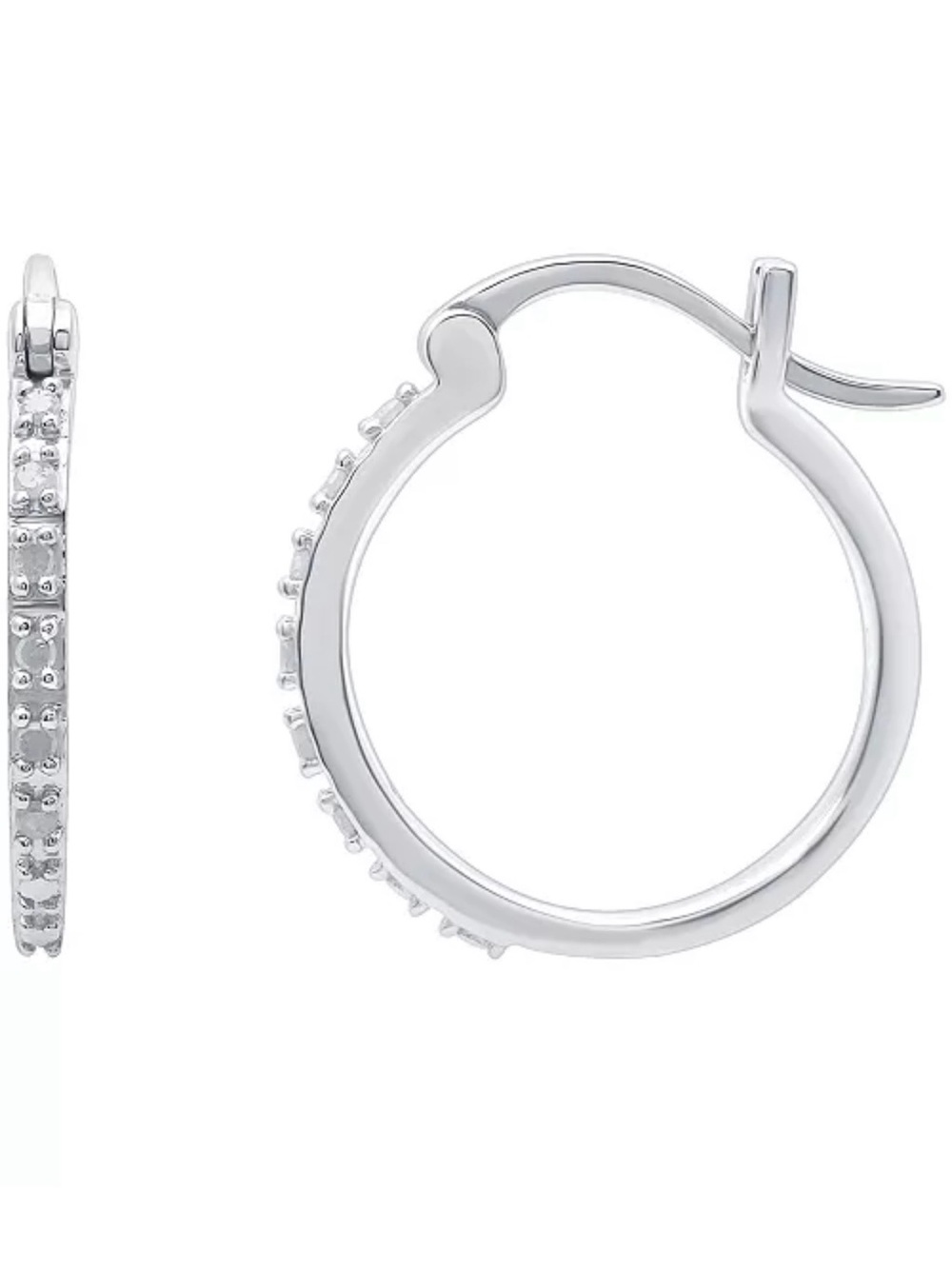 Diamond Hoop Earrings (1/10 ct. t.w.) in Sterling Silver